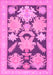 Machine Washable Abstract Pink Modern Rug, wshabs1735pnk