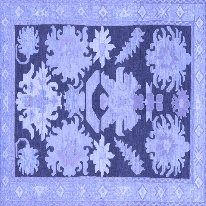 Square Abstract Blue Modern Rug, abs1735blu