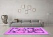 Machine Washable Abstract Purple Modern Area Rugs in a Living Room, wshabs1735pur