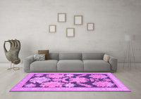 Machine Washable Abstract Purple Modern Rug, wshabs1735pur