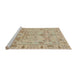 Sideview of Machine Washable Abstract Brown Rug, wshabs1736