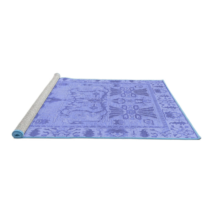 Sideview of Machine Washable Oriental Blue Traditional Rug, wshabs1736blu