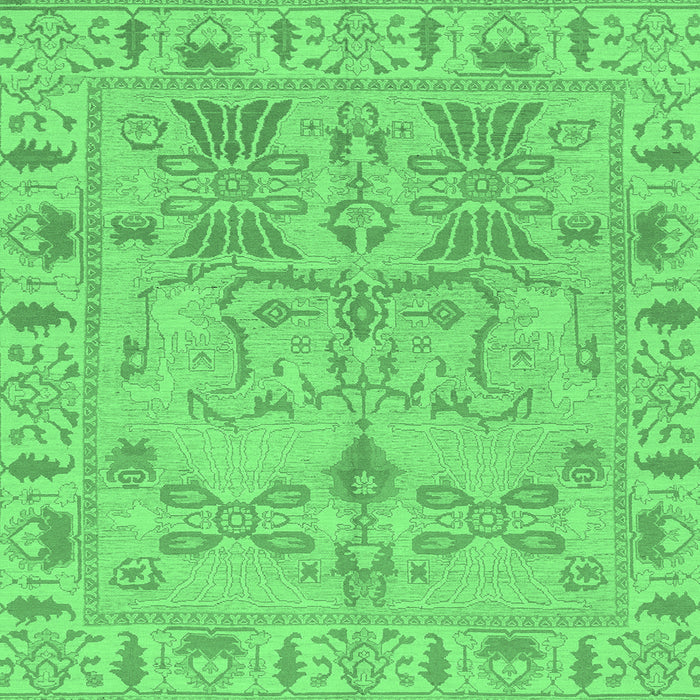 Square Oriental Emerald Green Traditional Rug, abs1736emgrn