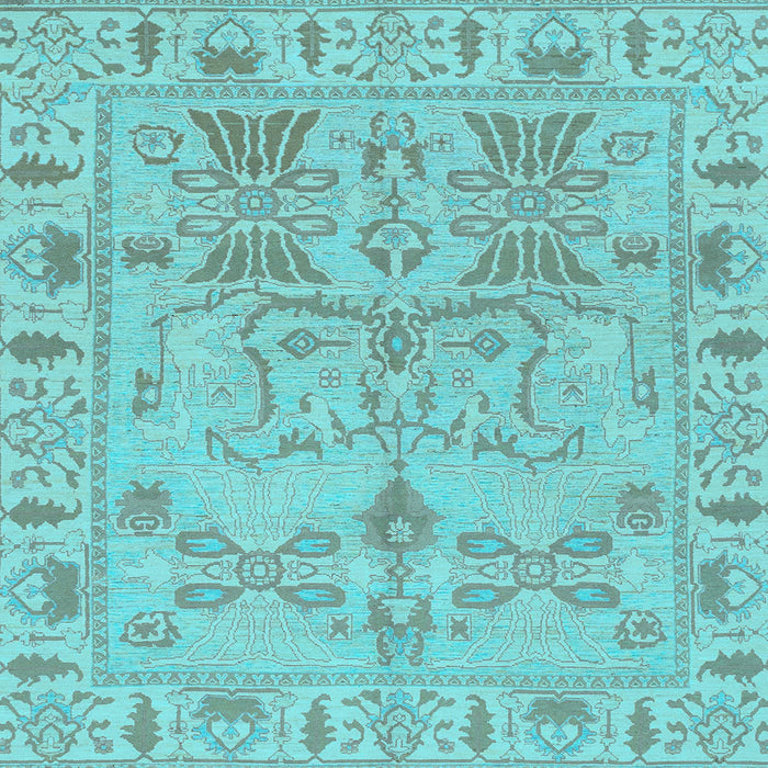 Square Oriental Light Blue Traditional Rug, abs1736lblu