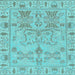 Square Oriental Light Blue Traditional Rug, abs1736lblu