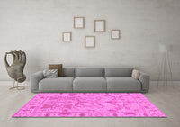 Machine Washable Oriental Pink Traditional Rug, wshabs1736pnk