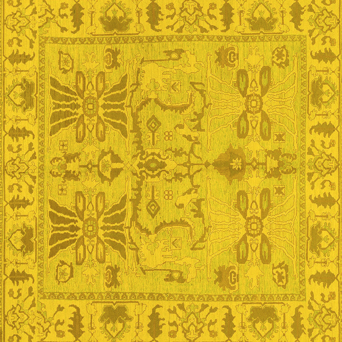 Square Machine Washable Oriental Yellow Traditional Rug, wshabs1736yw