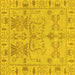 Square Machine Washable Oriental Yellow Traditional Rug, wshabs1736yw