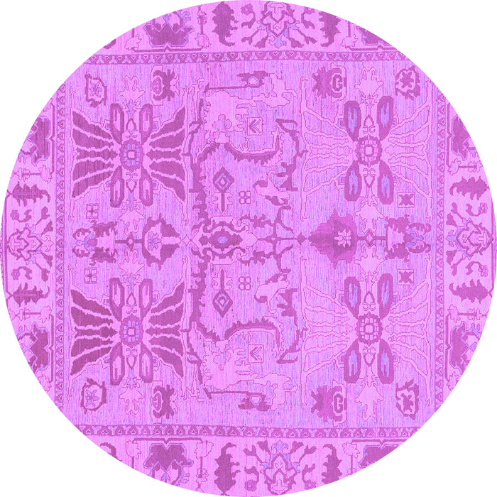 Round Oriental Purple Traditional Rug, abs1736pur