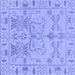 Square Machine Washable Oriental Blue Traditional Rug, wshabs1736blu