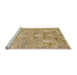 Sideview of Machine Washable Abstract Cinnamon Brown Rug, wshabs1737