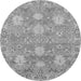 Round Oriental Gray Traditional Rug, abs1737gry