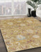 Abstract Cinnamon Brown Oriental Rug in Family Room, abs1737