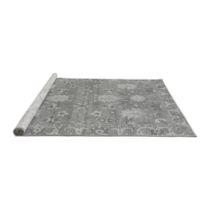 Sideview of Machine Washable Oriental Gray Traditional Rug, wshabs1737gry