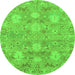 Round Oriental Green Traditional Rug, abs1737grn