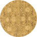 Round Oriental Brown Traditional Rug, abs1737brn