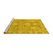 Sideview of Machine Washable Oriental Yellow Traditional Rug, wshabs1737yw