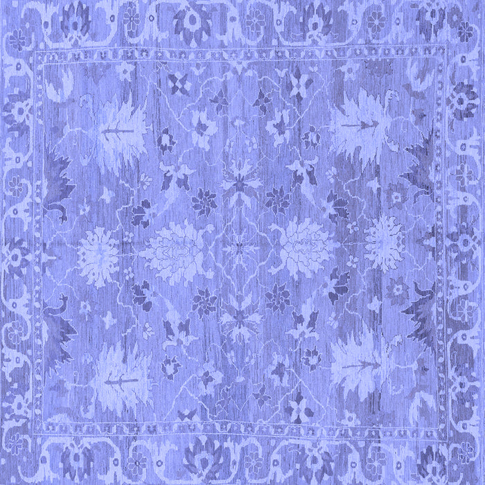 Square Machine Washable Oriental Blue Traditional Rug, wshabs1737blu