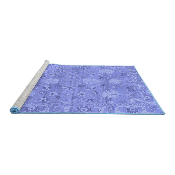 Sideview of Machine Washable Oriental Blue Traditional Rug, wshabs1737blu