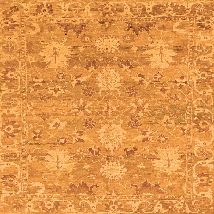 Square Machine Washable Oriental Orange Traditional Area Rugs, wshabs1737org