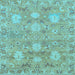 Square Oriental Light Blue Traditional Rug, abs1737lblu