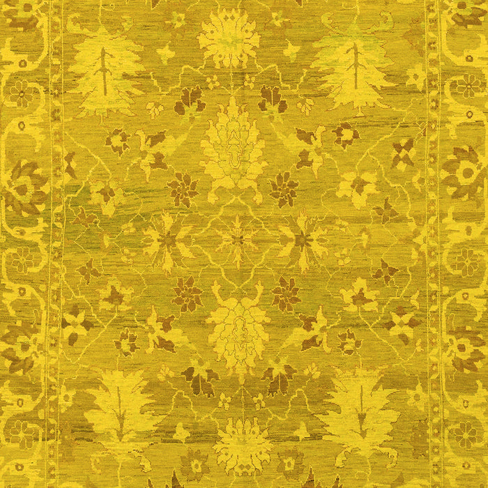 Machine Washable Oriental Yellow Traditional Rug, wshabs1737yw