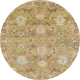 Round Machine Washable Abstract Cinnamon Brown Rug, wshabs1737