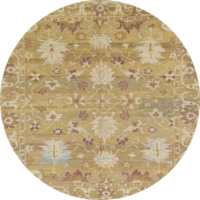 Round Machine Washable Abstract Cinnamon Brown Rug, wshabs1737