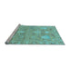 Sideview of Machine Washable Oriental Light Blue Traditional Rug, wshabs1737lblu