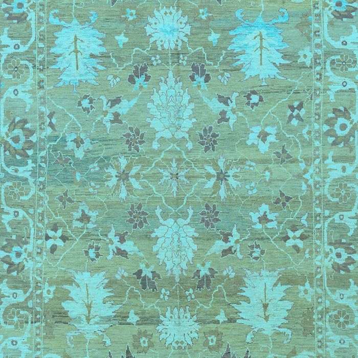 Machine Washable Oriental Light Blue Traditional Rug, wshabs1737lblu