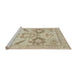 Sideview of Machine Washable Abstract Camel Brown Rug, wshabs1738