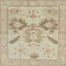 Square Machine Washable Abstract Camel Brown Rug, wshabs1738