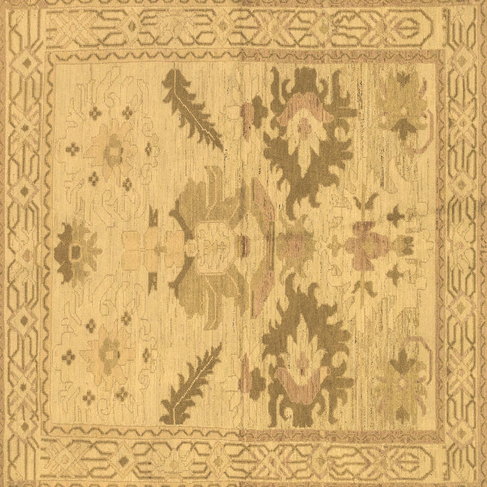 Square Oriental Brown Traditional Rug, abs1738brn