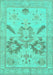 Machine Washable Oriental Turquoise Traditional Area Rugs, wshabs1738turq