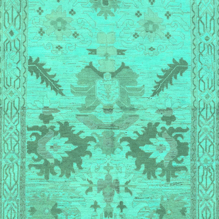 Machine Washable Oriental Turquoise Traditional Area Rugs, wshabs1738turq