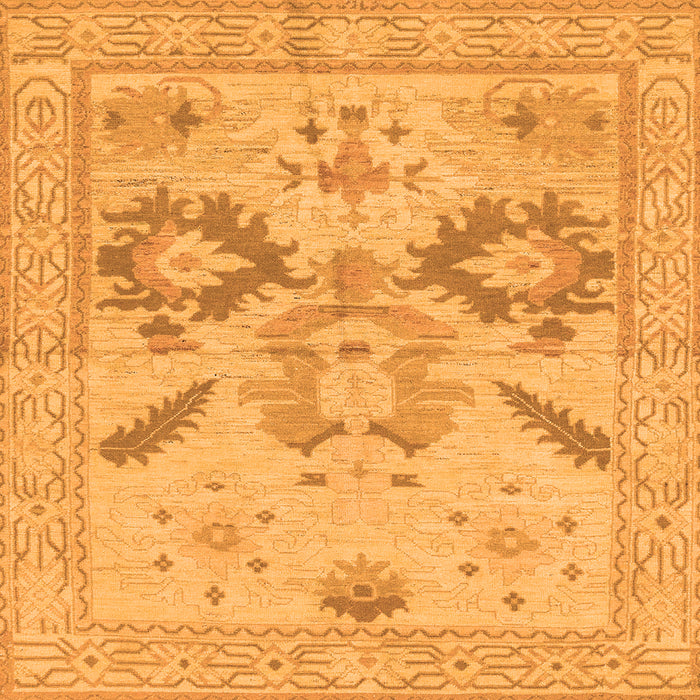 Square Oriental Orange Traditional Rug, abs1738org