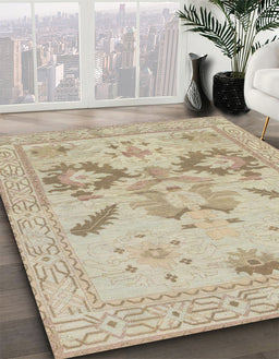 Machine Washable Abstract Camel Brown Rug in a Family Room, wshabs1738