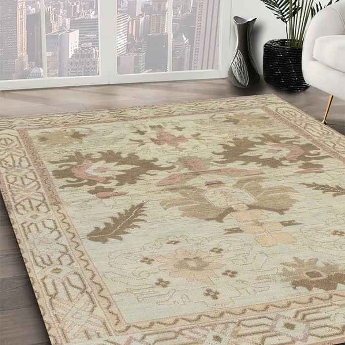 Machine Washable Abstract Camel Brown Rug in a Family Room, wshabs1738