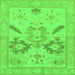 Square Machine Washable Oriental Green Traditional Area Rugs, wshabs1738grn