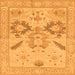 Square Machine Washable Oriental Orange Traditional Area Rugs, wshabs1738org