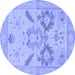 Round Oriental Blue Traditional Rug, abs1738blu