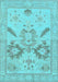 Machine Washable Oriental Light Blue Traditional Rug, wshabs1738lblu