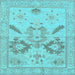 Square Oriental Light Blue Traditional Rug, abs1738lblu