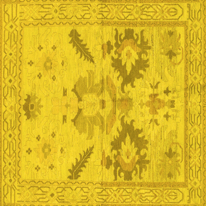 Square Oriental Yellow Traditional Rug, abs1738yw