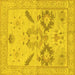 Square Oriental Yellow Traditional Rug, abs1738yw