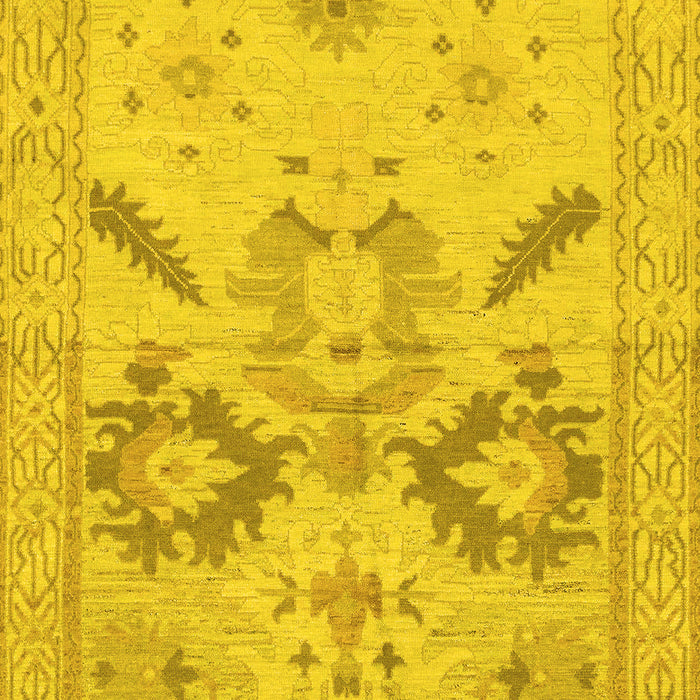 Machine Washable Oriental Yellow Traditional Rug, wshabs1738yw