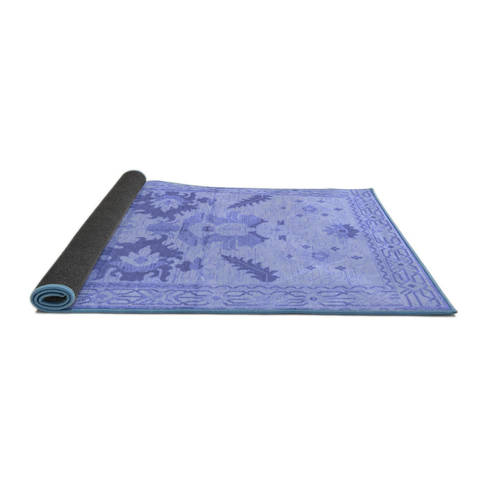 Sideview of Oriental Blue Traditional Rug, abs1738blu