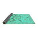 Sideview of Oriental Turquoise Traditional Rug, abs1738turq