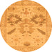 Round Oriental Orange Traditional Rug, abs1738org