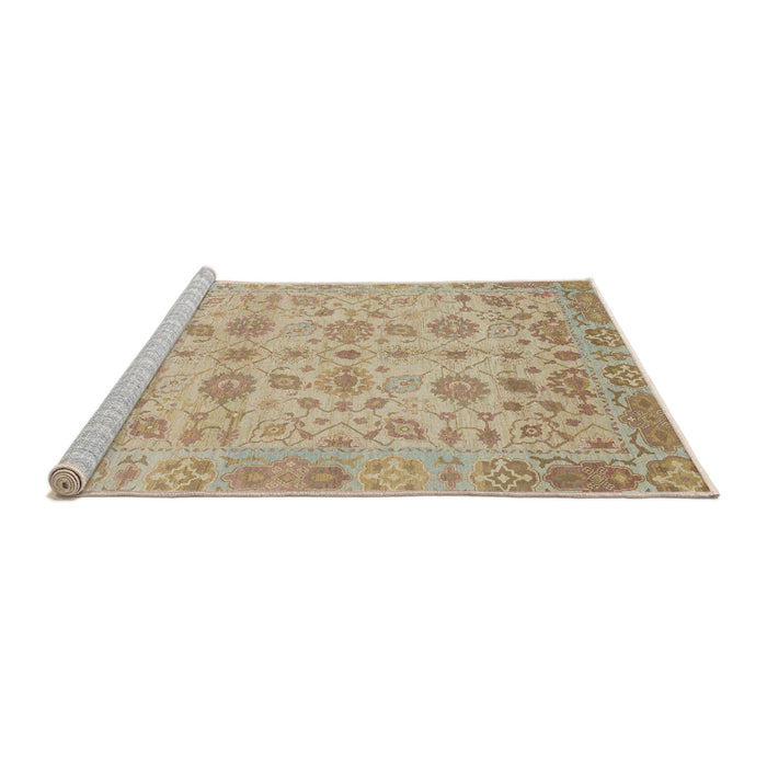 Sideview of Machine Washable Abstract Brown Rug, wshabs1739